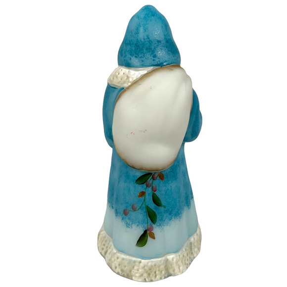 Vintage Fenton Santa Figurine Glass Limited 1000 Signed Amy Slack Blue Rare - Picture 3 of 9